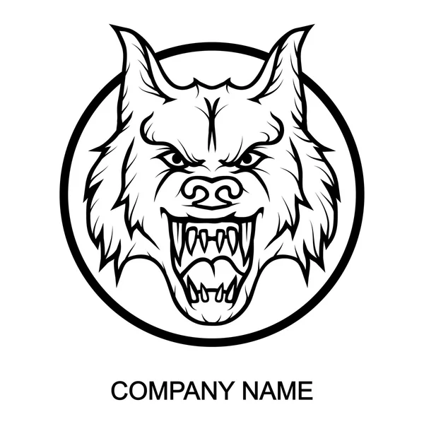 Logo Wolf con il luogo per il nome dell'azienda — Vettoriale Stock