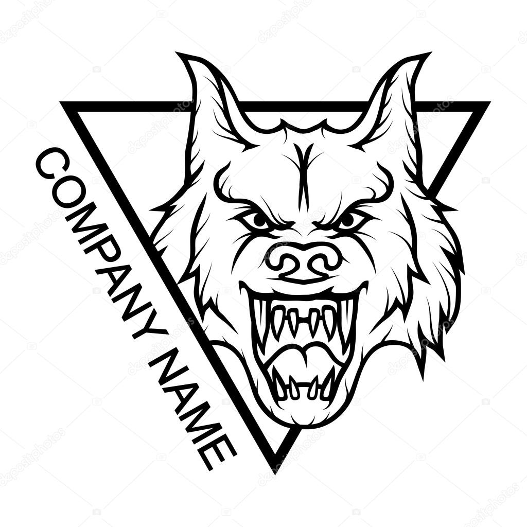 Wolf logo with place for company name ,vector illustration