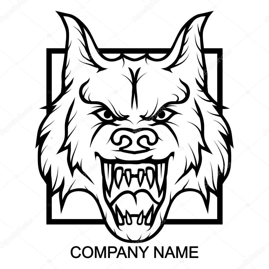 Wolf logo with place for company name ,vector illustration