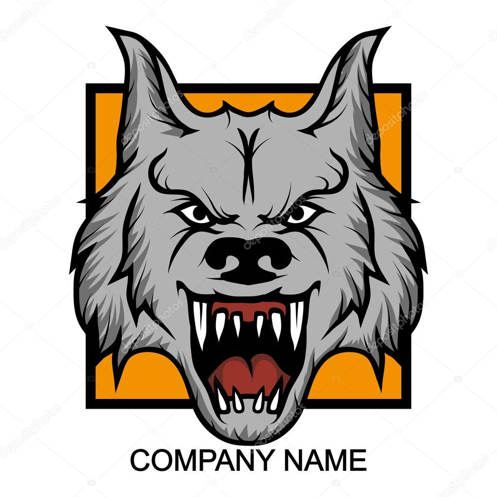 Wolf logo with place for company name