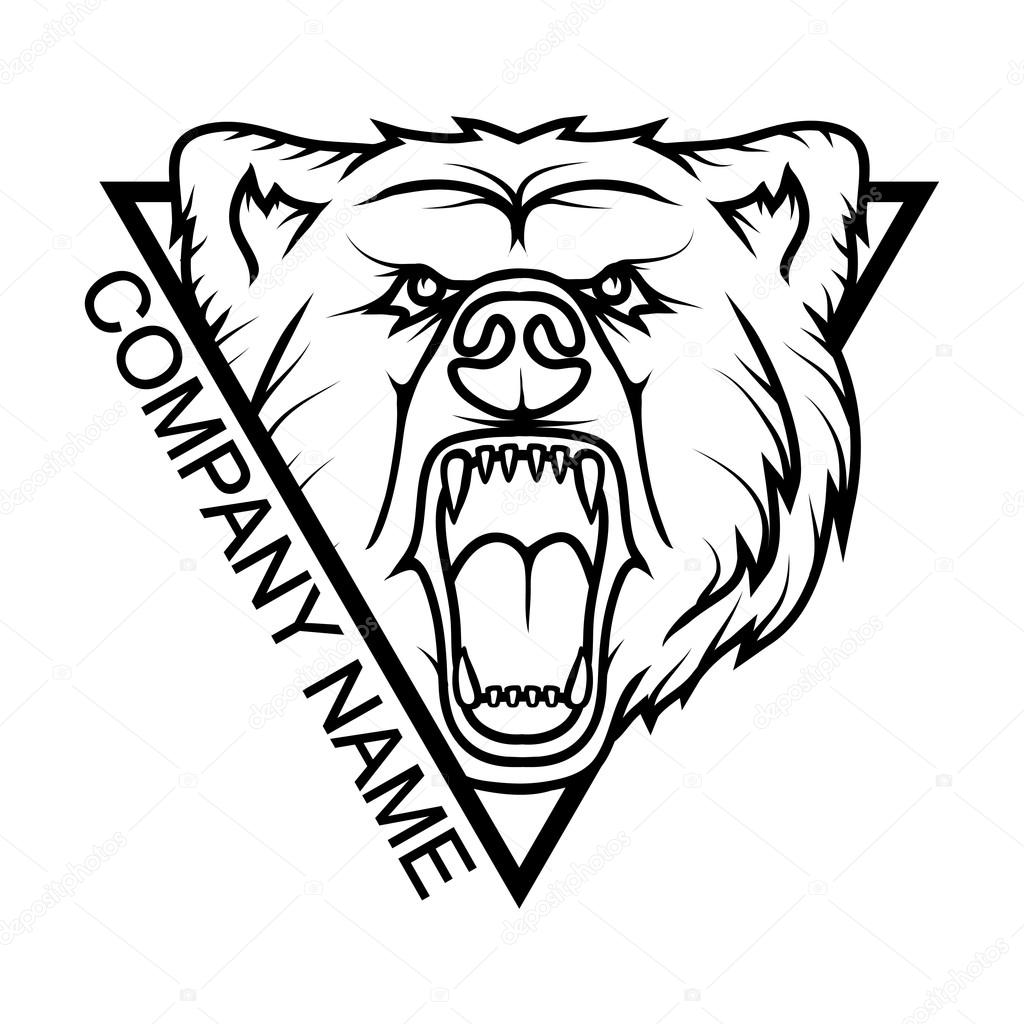 Bear logo with place for company name,vector illustration
