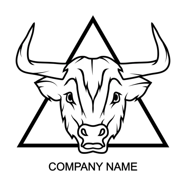 Bull logo with place for company name — Stock Vector