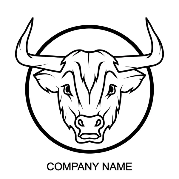 Logo Bull avec place pour le nom de l'entreprise — Image vectorielle