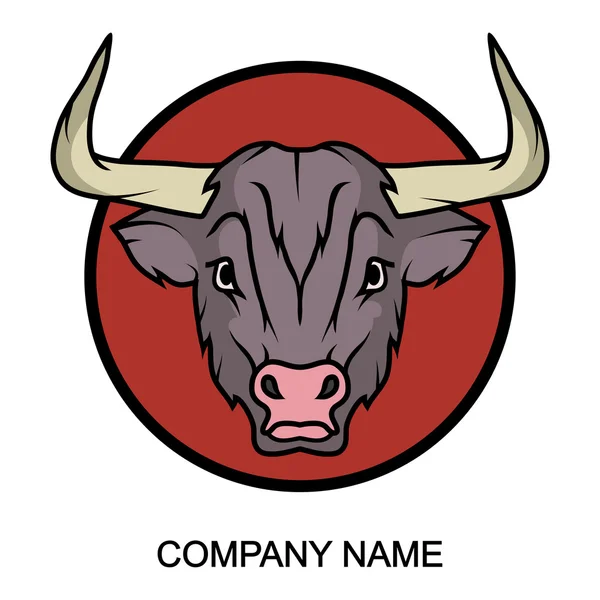 Logo Bull con luogo per il nome dell'azienda — Vettoriale Stock