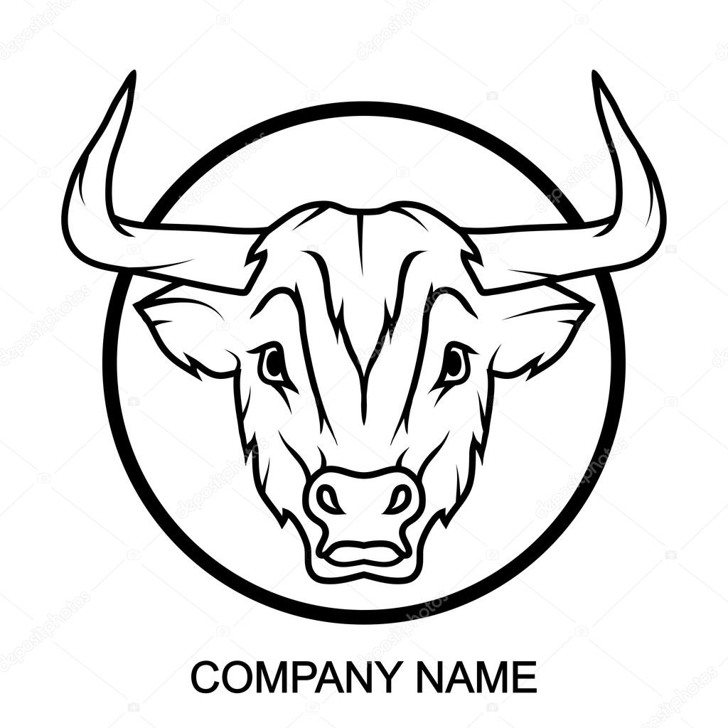 Bull logo with place for company name,vector illustration