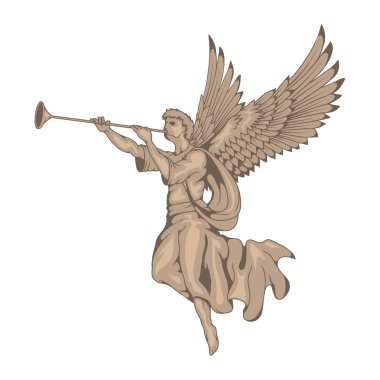 Angel with wings and trumpet