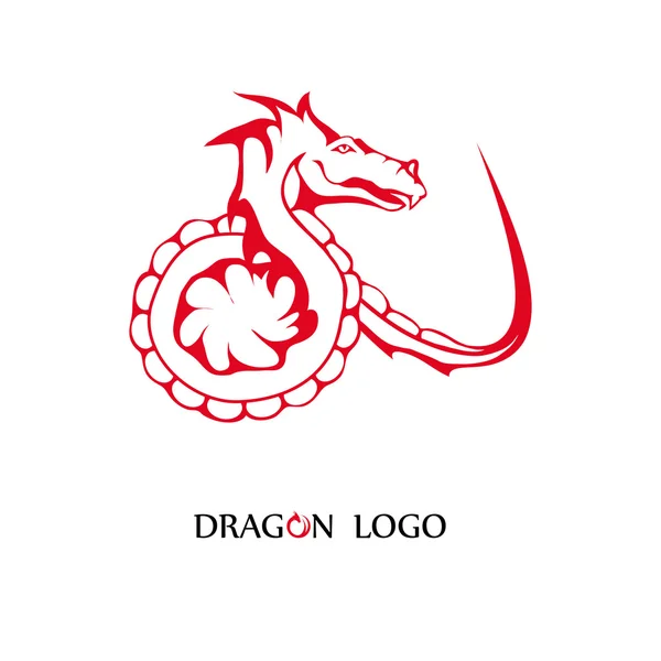 Logo dragon rouge — Image vectorielle