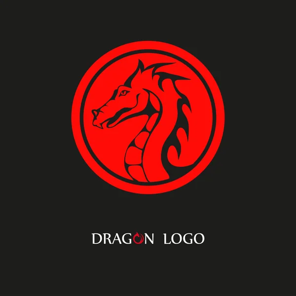 Rotes Drachenlogo — Stockvektor