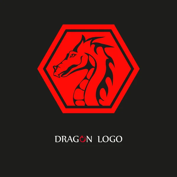 Logo dragón rojo — Archivo Imágenes Vectoriales