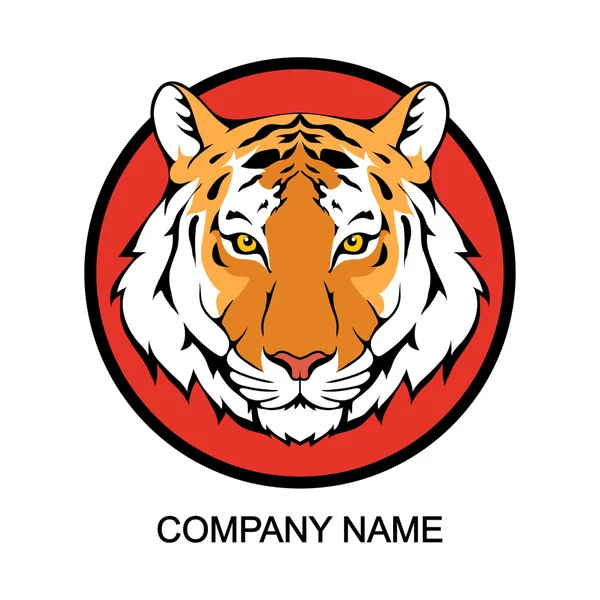 Logo met hoofd van tijger — Stockvector