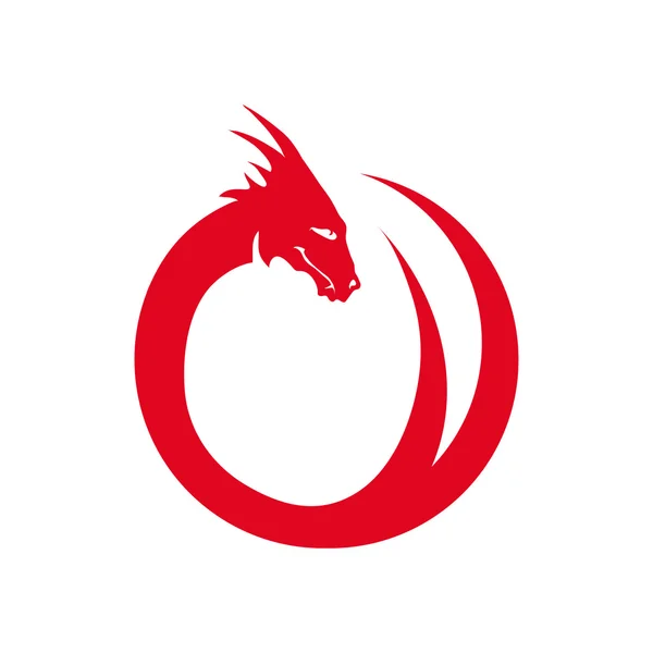 Logo dragón rojo — Archivo Imágenes Vectoriales