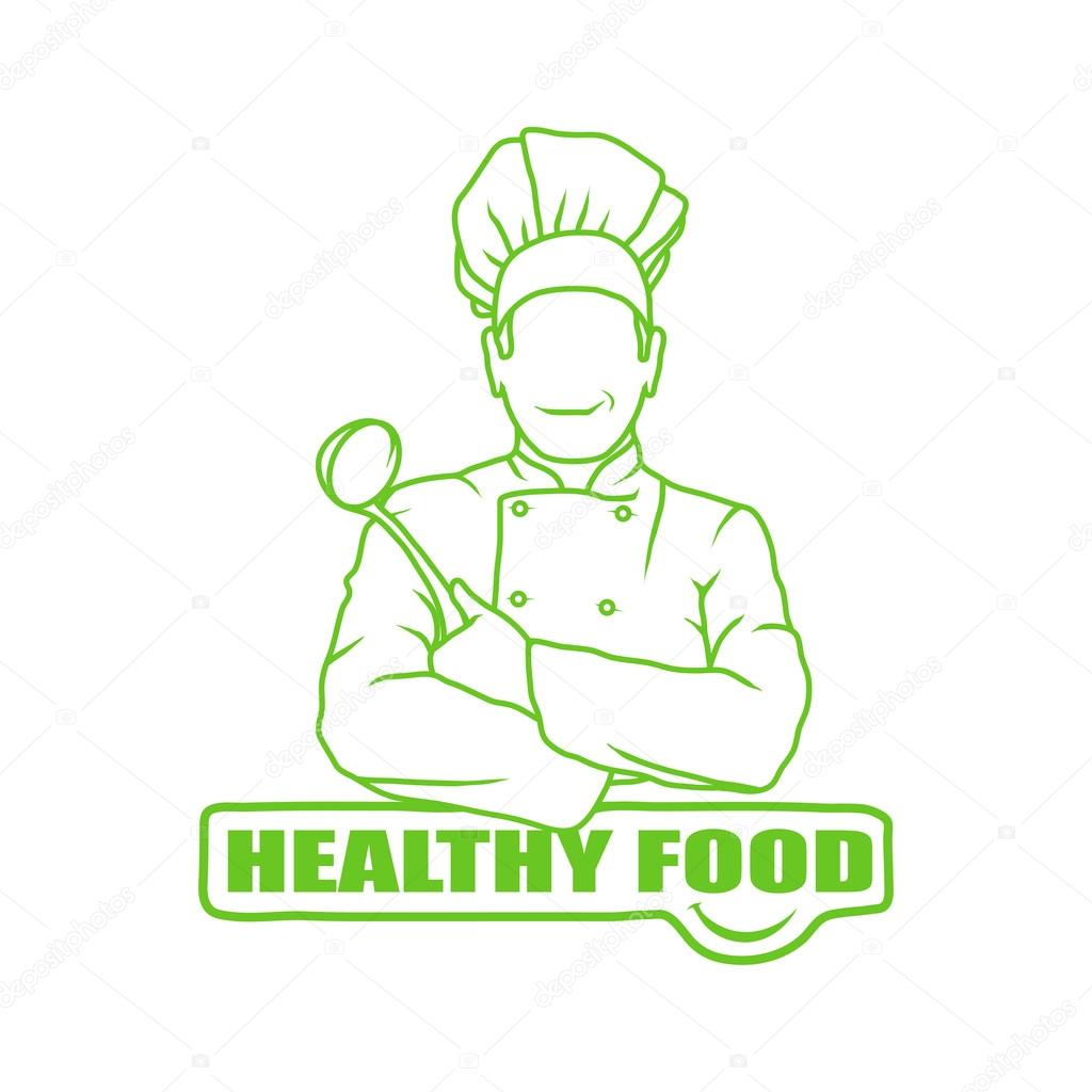Health Food Logo. Vector illustration