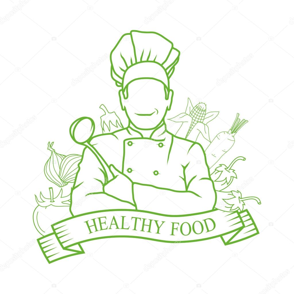 Health Food Logo. Vector illustration