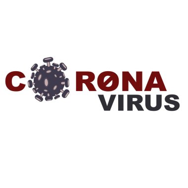 Beyaz arkaplanda koronavirüs harfleri olan vektör