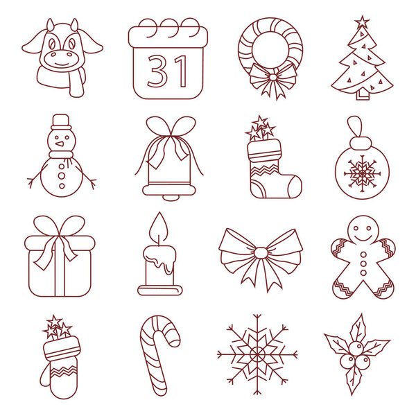 Vector Con Ilustración Navidad Sobre Fondo Blanco — Vector de stock