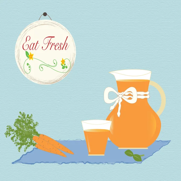 Havuç suyu sağlıklı beslenme organik yaşam vitaminler vektör çizim