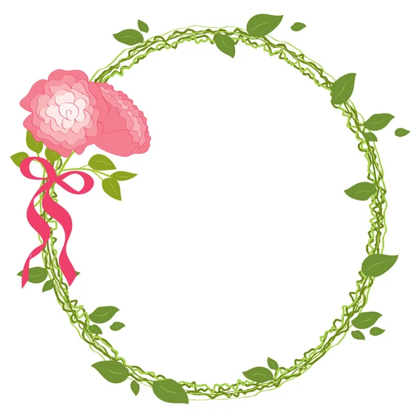 Romantik Vintage vektör çizim düğün gül çerçeve şerit kartı