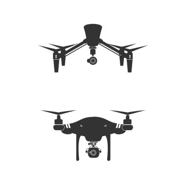 Drone Logo simge teknoloji kamera vektör tasarlamak