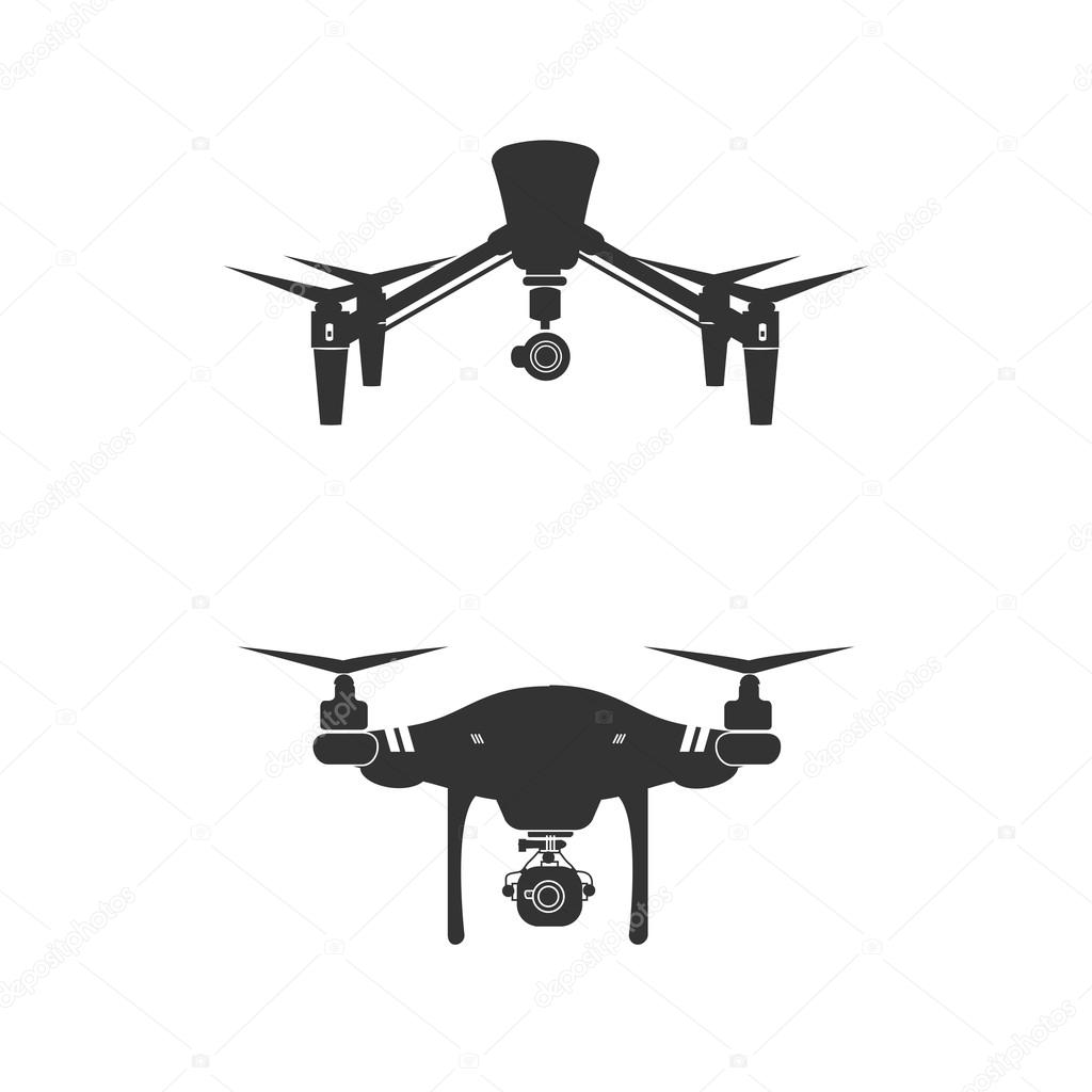 Drone Logo Design Icon Technology Camera Vector Illustration