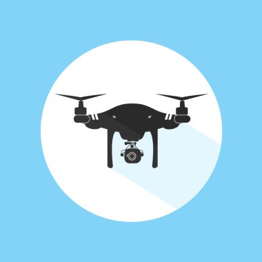 Drone Logo Simge siluet teknoloji kamera vektör tasarlamak