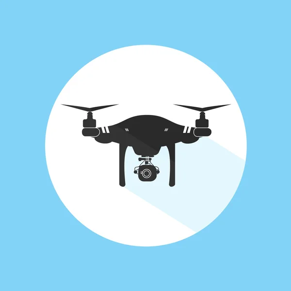 Drone Logo Design pictogram silhouet technologie Camera vectorillustratie — Stockvector