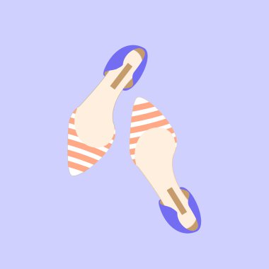 Moda ayakkabı tasarım stili kadın kız güzel bahar renk vektör çizim