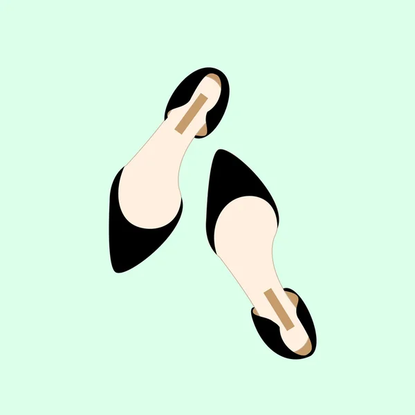 Classic Glamor Noir Femme Mode Design Elégance Chaussures Illustration vectorielle — Image vectorielle