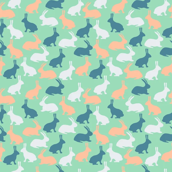 Seamless pattern with rabbits — Stock Vector