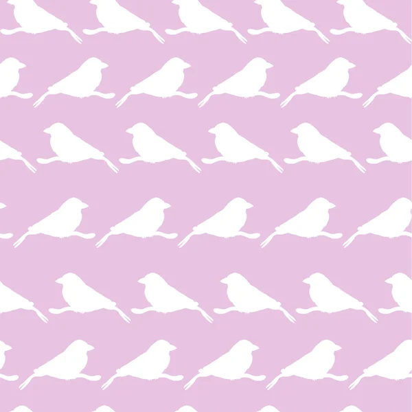 Beyaz kuşlar ile Seamless Modeli — Stok Vektör