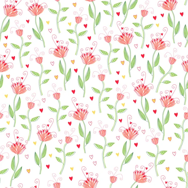 Floral pattern with pink flowers — Stock Vector