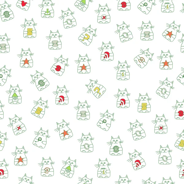 Patrón sin costuras con lindos gatos — Vector de stock