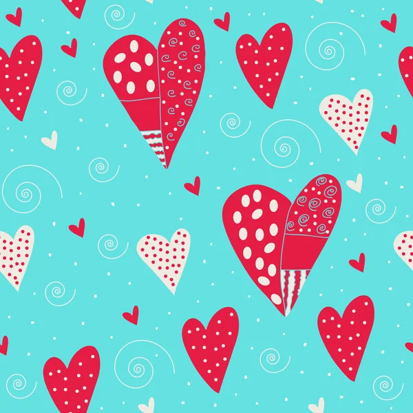 Seamless pattern with hearts — Stock Vector