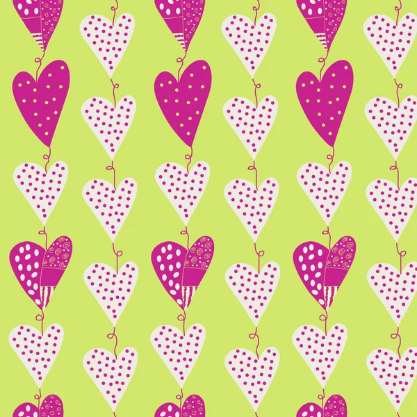 Seamless pattern with hearts — Stock Vector