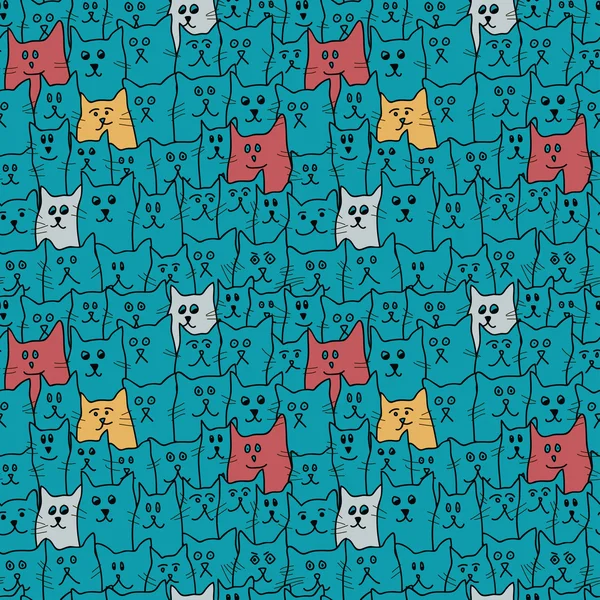 Χωρίς ραφή πρότυπο με χαριτωμένα αστεία γάτες στο στυλ του καρτούν. Vector εικονογράφηση. Royalty Free Διανύσματα Αρχείου