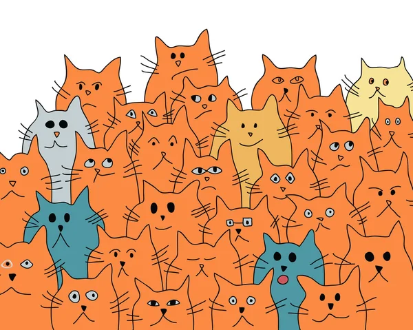 Fundo com o engraçado bonito laranja gatos . Ilustrações De Stock Royalty-Free