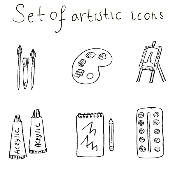 Artistieke icons set — Stockvector