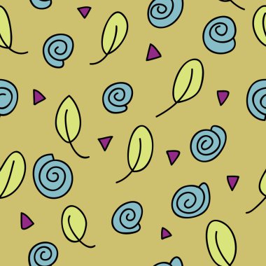 Yaprakları ve spiral ile desen