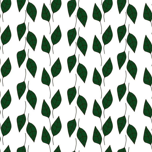 Patrón con hojas verdes — Vector de stock