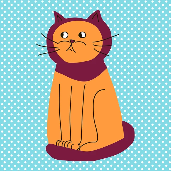 Orange cat with purple hood — Stock Vector