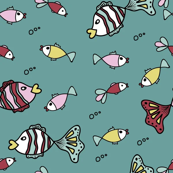 Modèle avec des poissons mignons — Image vectorielle