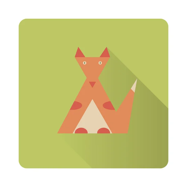 Red fox flat icon — Stock Vector