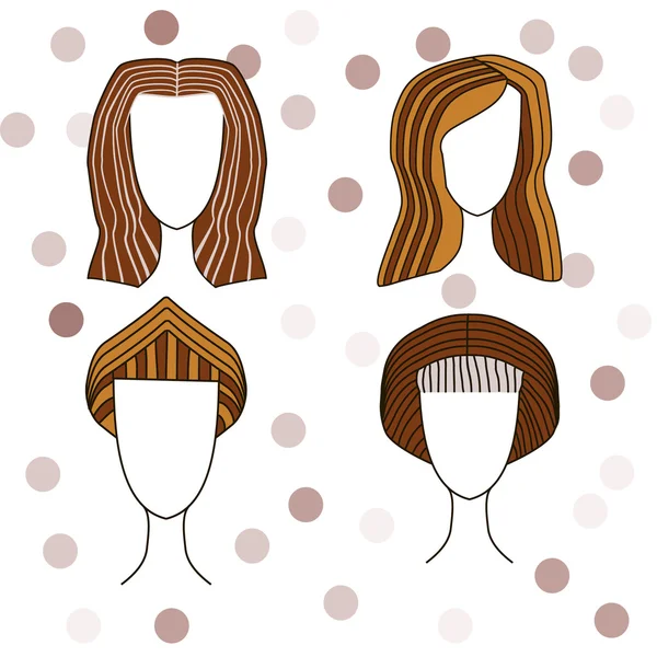 Haarschnitte mit braunen Haaren — Stockvektor