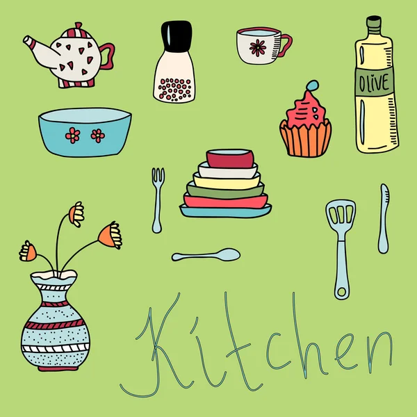 Set keuken items — Stockvector