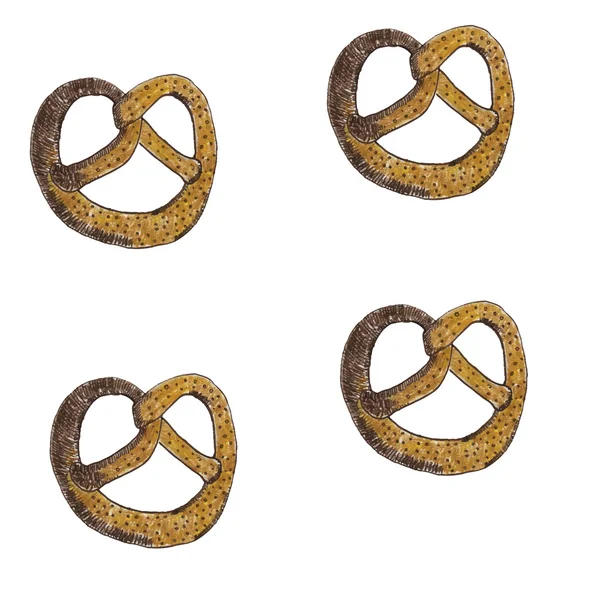 Patrón con sabrosos pretzels — Archivo Imágenes Vectoriales