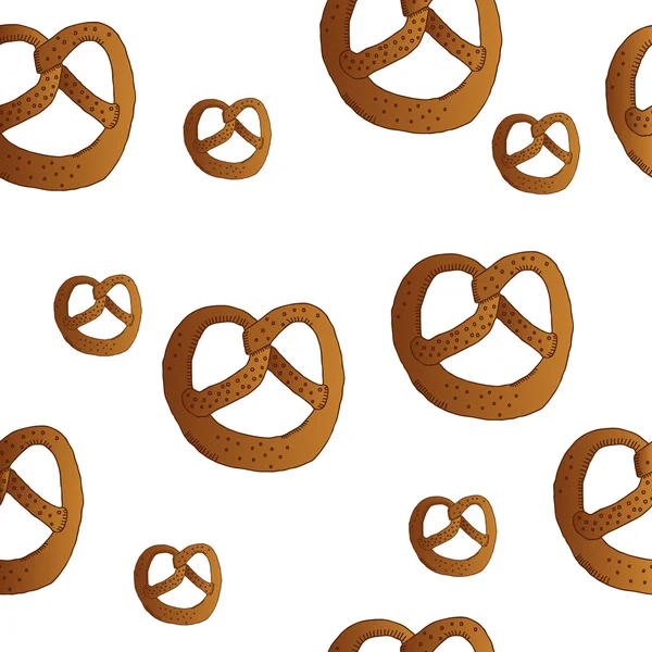 Patroon met bruin pretzels — Stockvector