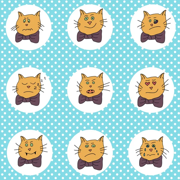 Iconos con gatos divertidos — Vector de stock