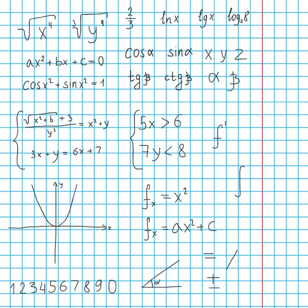 Различные математические формулы — стоковый вектор