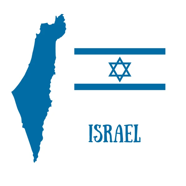 Mapa y bandera de Israel — Vector de stock