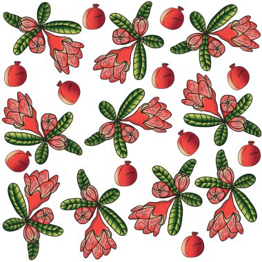 pomegranate flowers pattern