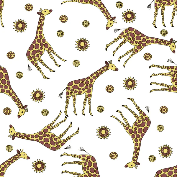 Padrão com girafas bonitos — Vetor de Stock